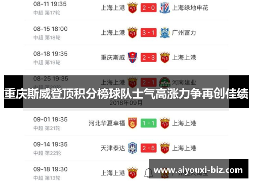 重庆斯威登顶积分榜球队士气高涨力争再创佳绩